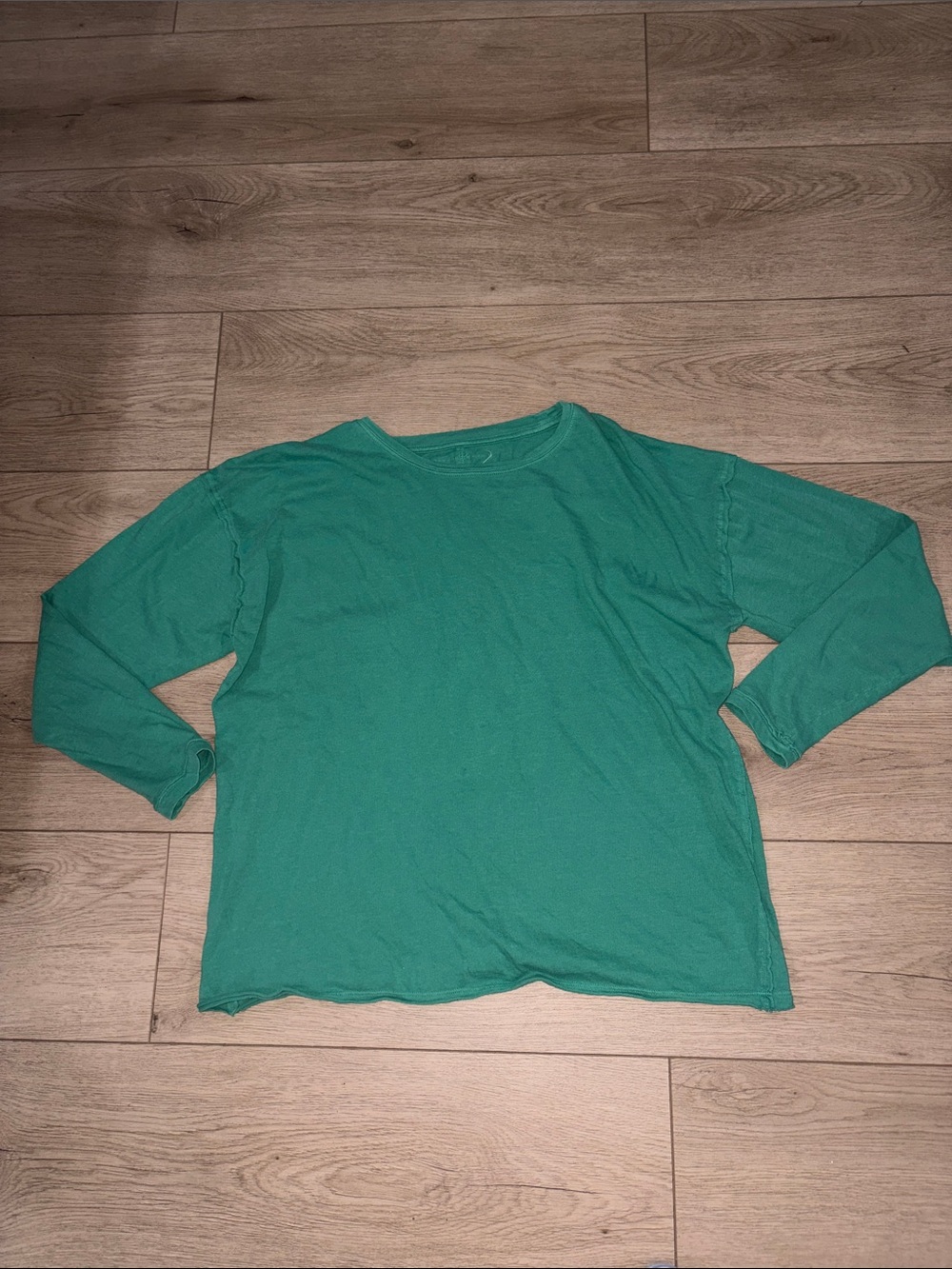 We The Free Green Long Sleeve Crew Neck Tee